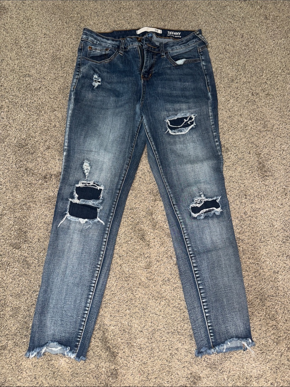 !it Tiffany skinny ankle Distressed Women’s Jeans - Blue